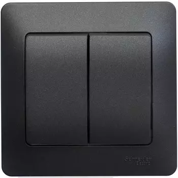 Выключатель накладной Schneider Electric Glossa GSL000752 двухклавишный антрацит