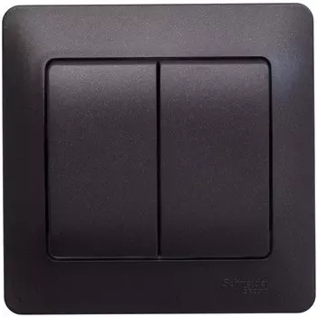 Выключатель накладной Schneider Electric Glossa GSL000852 двухклавишный шоколад