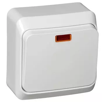 Выключатель накладной Schneider Electric Этюд BA10-005B одноклавишный с индикатором белый