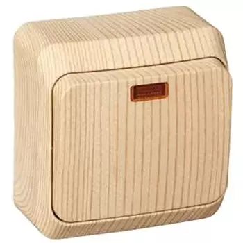 Выключатель накладной Schneider Electric Этюд BA10-005D одноклавишный с индикатором сосна