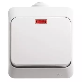 Выключатель накладной Schneider Electric Этюд BA10-045B IP44 одноклавишный с индикатором белый