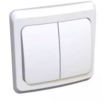 Выключатель накладной Schneider Electric Этюд BC10-002B двухклавишный белый