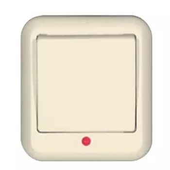 Выключатель накладной Schneider Electric Прима A16-046-S одноклавишный с индикатором слоновая кость