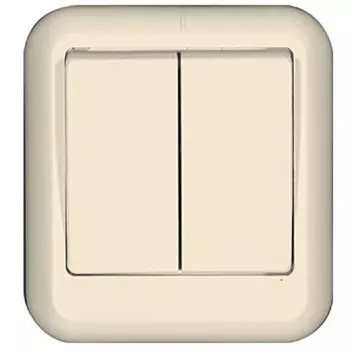 Выключатель накладной Schneider Electric Прима A56-029-S двухклавишный слоновая кость