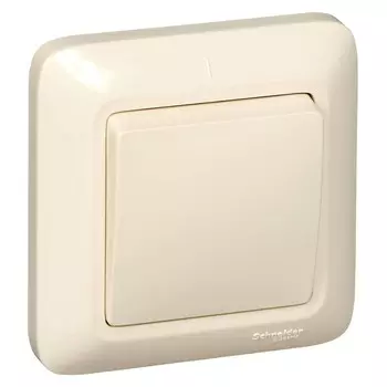 Выключатель накладной Schneider Electric Прима S16-057-S одноклавишный слоновая кость