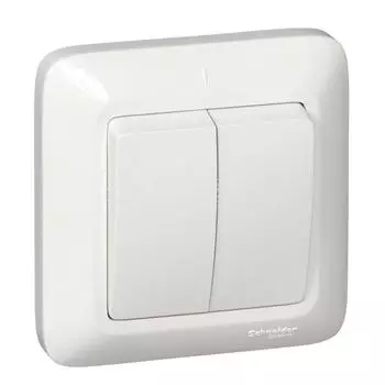 Выключатель накладной Schneider Electric Прима S56-043-B двухклавишный белый