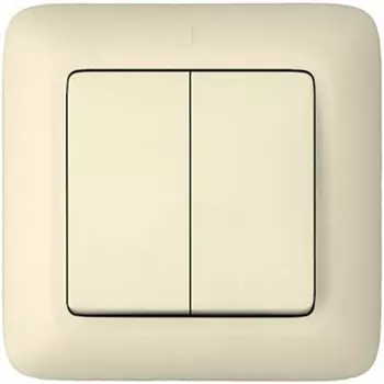 Выключатель накладной Schneider Electric Прима S56-043-S двухклавишный слоновая кость