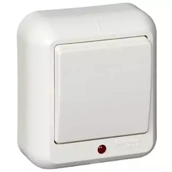 Выключатель накладной Schneider Electric Прима VA1U-111-B одноклавишный с индикатором белый