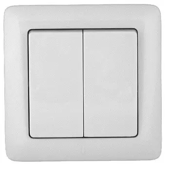 Выключатель накладной Schneider Electric Прима VS5U-218-B двухклавишный белый