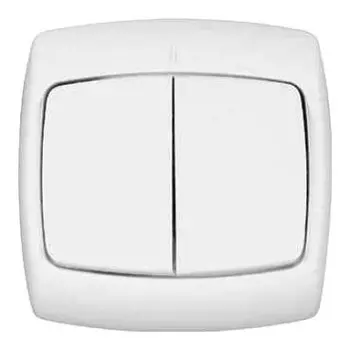 Выключатель накладной Schneider Electric Рондо VA56-225B-BI IP44 двухклавишный белый