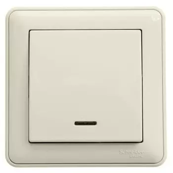Выключатель накладной Schneider Electric W59 VS116-153-28 одноклавишный с индикатором слоновая кость