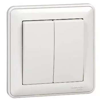 Выключатель накладной Schneider Electric W59 VS510-252-18 двухклавишный белый