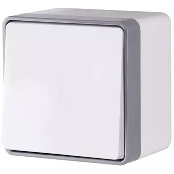 Выключатель накладной Werkel Gallant WL15-01-02 одноклавишный влагозащищенный белый