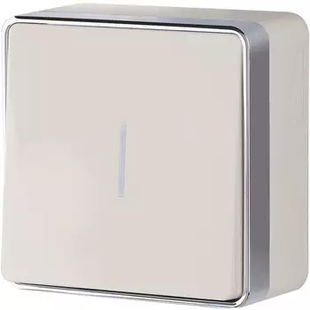 Выключатель накладной Werkel Gallant WL15-01-04 одноклавишный с подсветкой слоновая кость