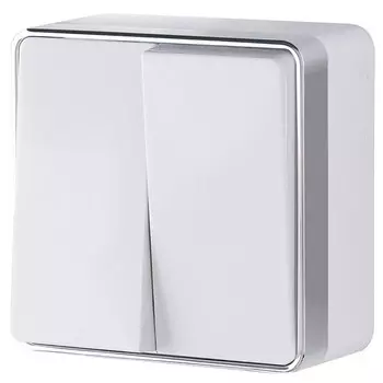 Выключатель накладной Werkel Gallant WL15-03-01 двухклавишный белый