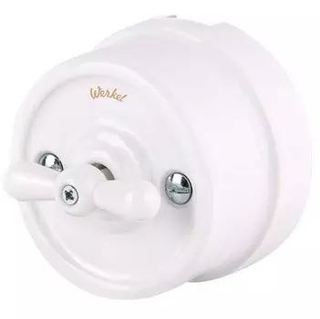 Выключатель накладной Werkel Retro WL18-01-05 двухклавишный на 4 положения белый