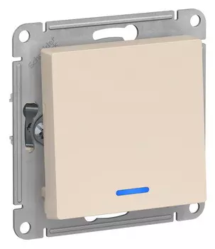 Выключатель одноклавишный проходной с подсветкой ATN000263 Schneider Electric AtlasDesign бежевый