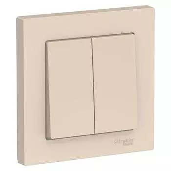 Выключатель Schneider Electric AtlasDesign ATN000252 двухклавишный бежевый