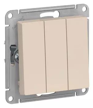 Выключатель трехклавишный ATN000231 Schneider Electric AtlasDesign бежевый 10А