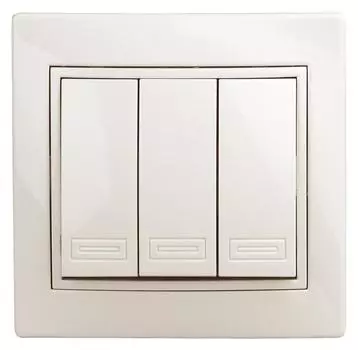 Выключатель трехклавишный Intro Plano 1-106-02 слоновая кость