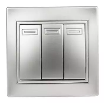 Выключатель трехклавишный Intro Plano 1-106-03 алюминий