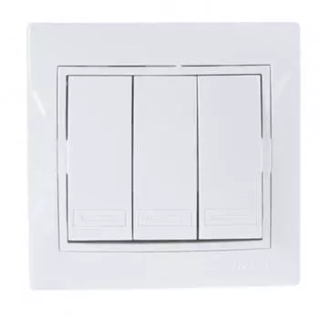 Выключатель трехклавишный Lezard Mira 701-0202-109 белый