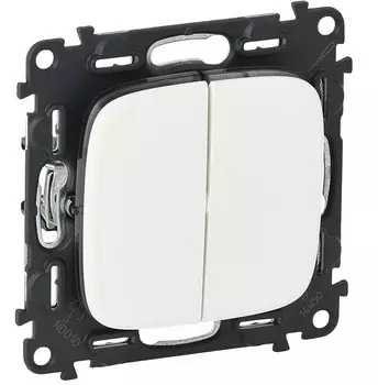 Выключатель встраиваемый двухклавишный LeGrand Valena Allure 752705 белый