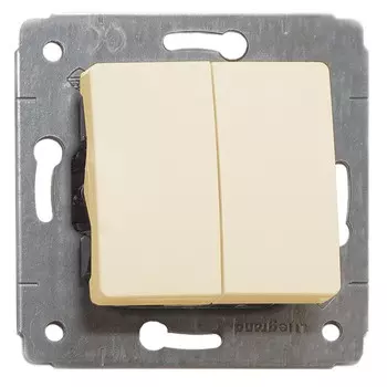 Выключатель встраиваемый LeGrand Cariva 773758 двухклавишный слоновая кость