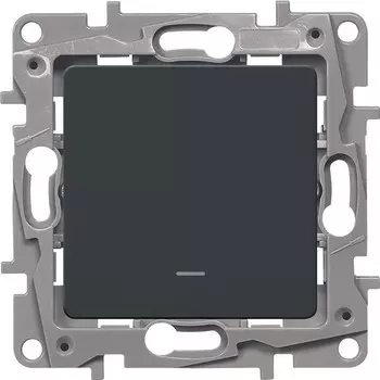 Выключатель встраиваемый LeGrand Etika 672615 одноклавишный с индикатором антрацит