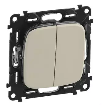 Выключатель встраиваемый LeGrand Valena Allure 752805 двухклавишный слоновая кость