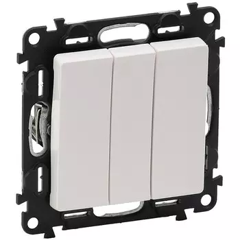 Выключатель встраиваемый LeGrand Valena Life 752403 трехклавишный белый
