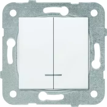 Выключатель встраиваемый Panasonic Karre Plus WKTT00102WH-RES двухклавишный с подсветкой белый
