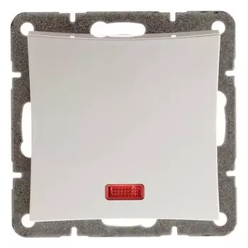 Выключатель встраиваемый Schneider Electric Дуэт WDE000113 одноклавишный с индикатором белый