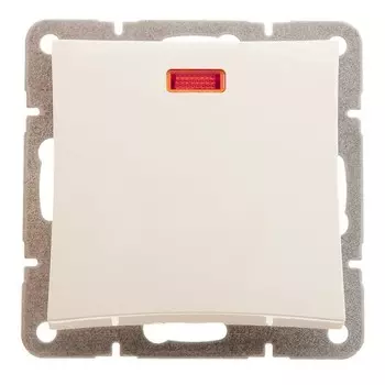 Выключатель встраиваемый Schneider Electric Дуэт WDE000213 одноклавишный с индикатором бежевый