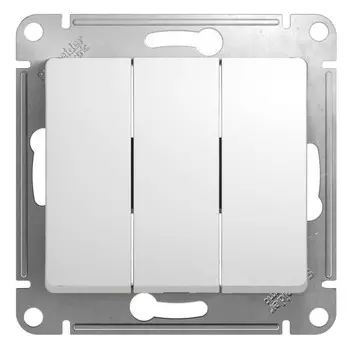 Выключатель встраиваемый Schneider Electric Glossa GSL000131 трехклавишный белый