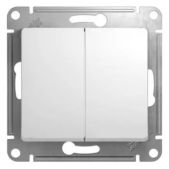 Выключатель встраиваемый Schneider Electric Glossa GSL000151 двухклавишный белый