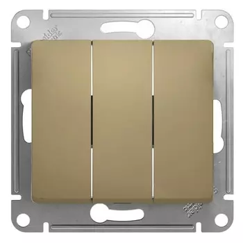 Выключатель встраиваемый Schneider Electric Glossa GSL000431 трехклавишный титан