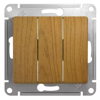 Выключатель встраиваемый Schneider Electric Glossa GSL000531 трехклавишный дуб