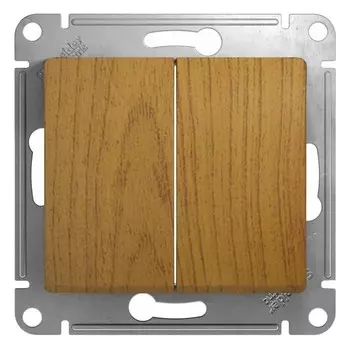 Выключатель встраиваемый Schneider Electric Glossa GSL000551 двухклавишный дуб