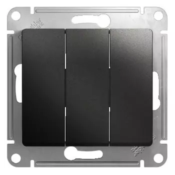 Выключатель встраиваемый Schneider Electric Glossa GSL000731 трехклавишный антрацит