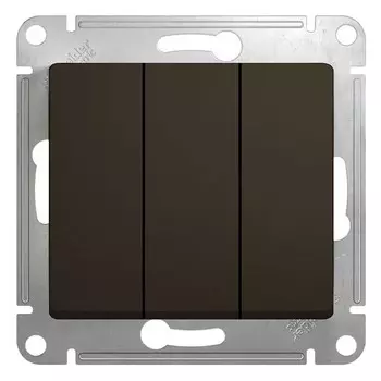 Выключатель встраиваемый Schneider Electric Glossa GSL000831 трехклавишный шоколад