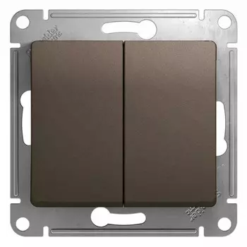 Выключатель встраиваемый Schneider Electric Glossa GSL000851 двухклавишный шоколад