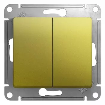 Выключатель встраиваемый Schneider Electric Glossa GSL001051 двухклавишный фисташковый