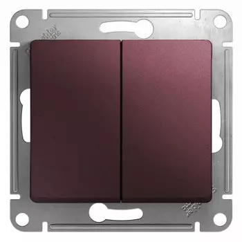 Выключатель встраиваемый Schneider Electric Glossa GSL001151 двухклавишный баклажановый