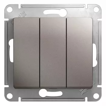 Выключатель встраиваемый Schneider Electric Glossa GSL001231 трехклавишный платина