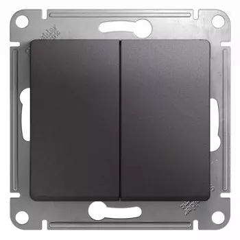 Выключатель встраиваемый Schneider Electric Glossa GSL001351 двухклавишный графит