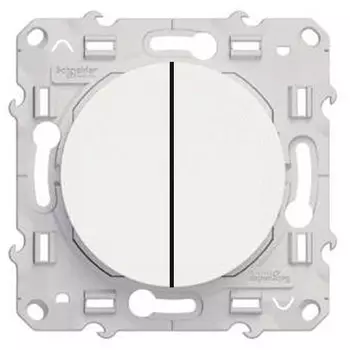 Выключатель встраиваемый Schneider Electric Odace S52R211 двухклавишный с индикатором белый