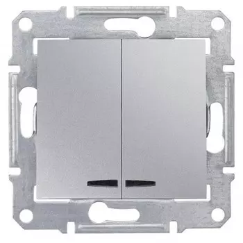 Выключатель встраиваемый Schneider Electric Sedna SDN0300160 двухклавишный алюминий
