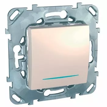 Выключатель встраиваемый Schneider Electric Unica MGU5.201.25NZD одноклавишный c индикатором бежевый