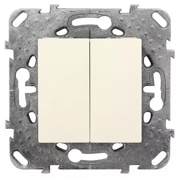 Выключатель встраиваемый Schneider Electric Unica MGU5.211.25ZD двухклавишный бежевый